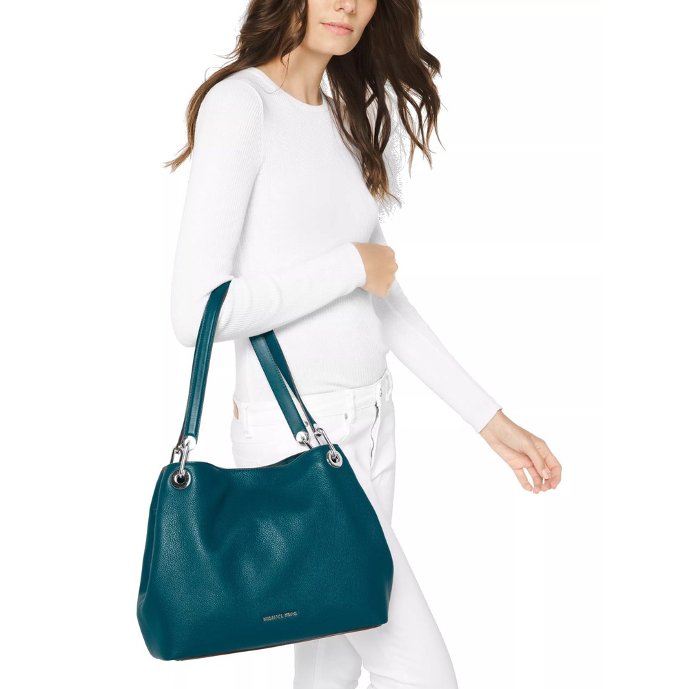 MICHAEL Michael Kors Raven Leather Shoulder Bag, Luxe Teal